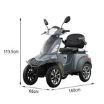 ROLLUX Compact 4-Wheel Battery Motor, Lead-Acid Scooter - Mobility 500W 20Ah/30Ah 48V Lithium - or Grey