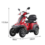 ROLLUX Compact 500W - Lead-Acid Mobility 4-Wheel Motor, 20Ah/30Ah Battery Lithium or Scooter - 48V Red