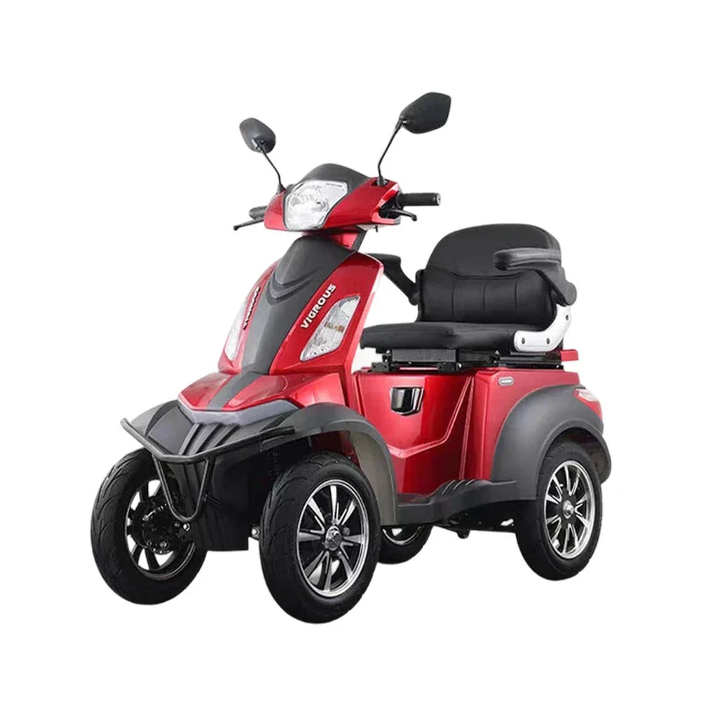 ROLLUX Compact 500W - Lead-Acid Mobility 4-Wheel Motor, 20Ah/30Ah Battery Lithium or Scooter - 48V Red