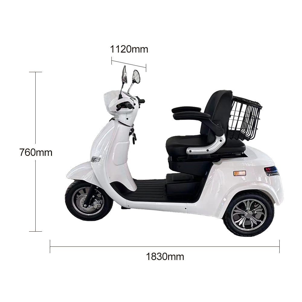 ROLLUX E3 Wheel battery 3 Dual Lithium 1600W Motors Mobile Scooter-White