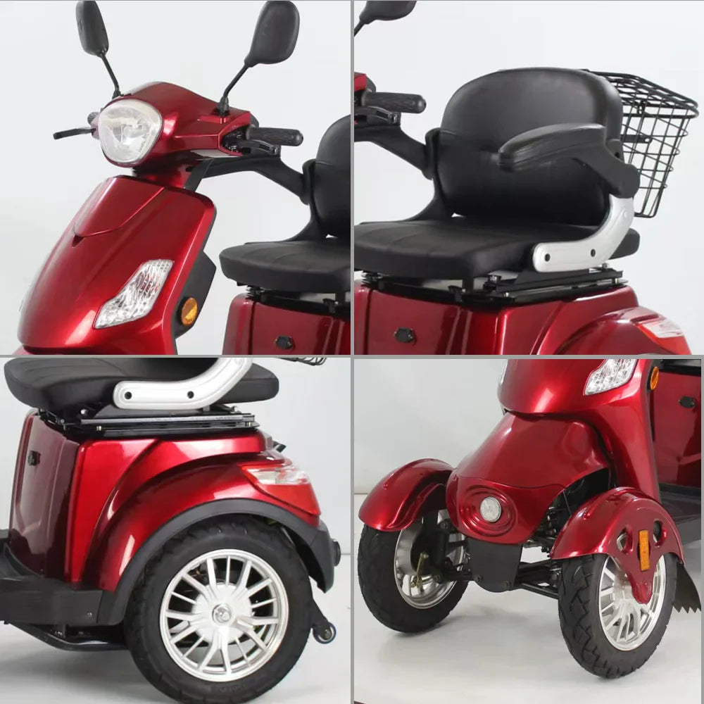 ROLLUX 500W Mobility 60V20Ah Battery Electric Red Scooter Drum Lead-Acid/Lithium Brake