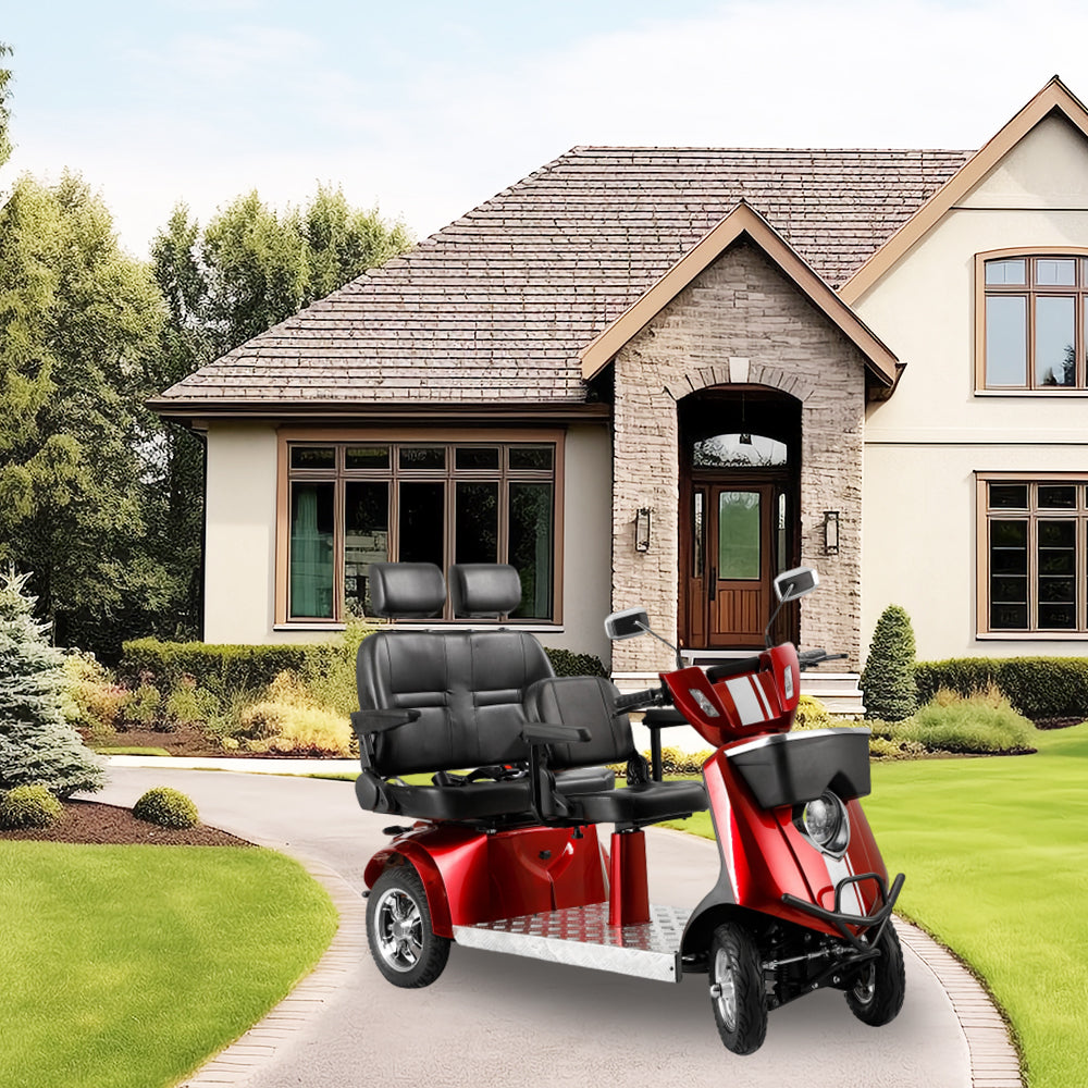 ROLLUX JXY5D2 60V20Ah 1000W Lead-Acid/Lithium Battery Dual-Seat Electric Mobility Scooter