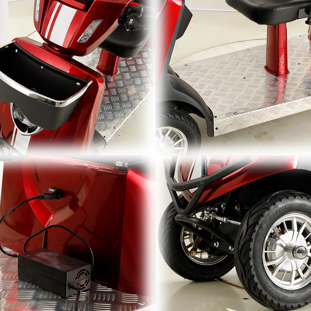 ROLLUX JXY5D2 60V20Ah 1000W Lead-Acid/Lithium Battery Dual-Seat Electric Mobility Scooter
