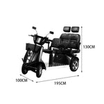 ROLLUX JXY5D2 60V20Ah 1000W Lead-Acid/Lithium Battery Dual-Seat Electric Mobility Scooter