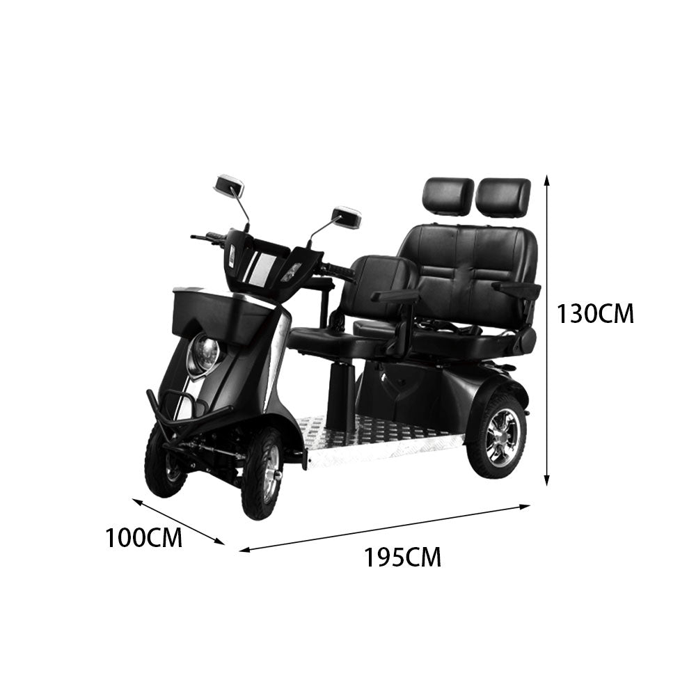ROLLUX JXY5D2 60V20Ah 1000W Lead-Acid/Lithium Battery Dual-Seat Electric Mobility Scooter