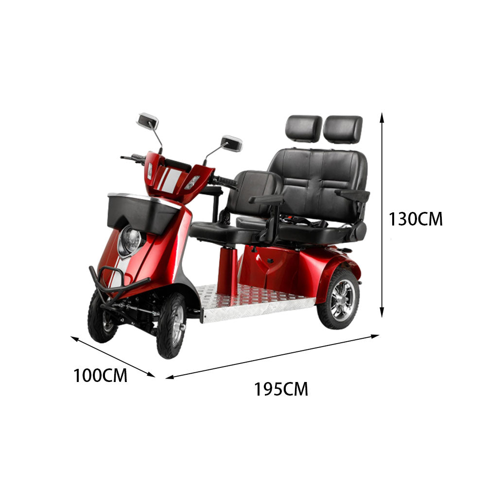 ROLLUX JXY5D2 60V20Ah 1000W Lead-Acid/Lithium Battery Dual-Seat Electric Mobility Scooter