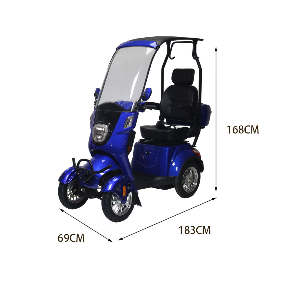 ROLLUX XH4W Battery 500W Electric Mobility Scooter 48V20Ah Lead-Acid/Lithium with Canopy