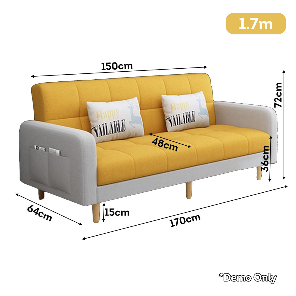 LIVARA 170cm/ 200cm Bed Solid Sofa Multifunctional Wood Frame