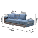 LIVARA 207CM Sofa Bed w/ Multi-functional Storage Space