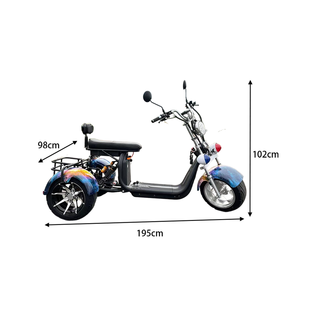 GLIDER HALLEY SC 08 25km/h More Motorbike/Motorcycle/Scooter Electric Cruise Lithium 60V at 12-20AH (Details 1000W - Three-Wheel Battery Unlock Power Inside)*