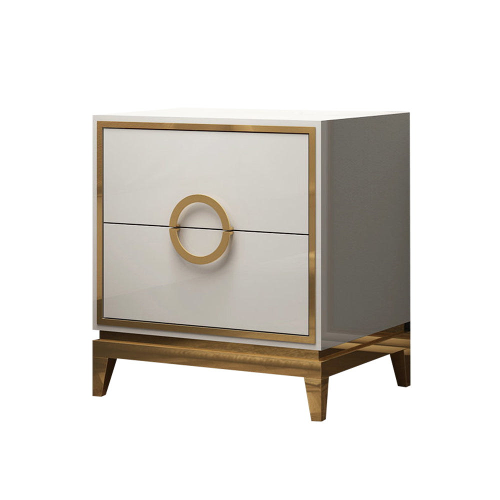 LIVARA Density Table Bedside Table Steel Stainless Board Leg