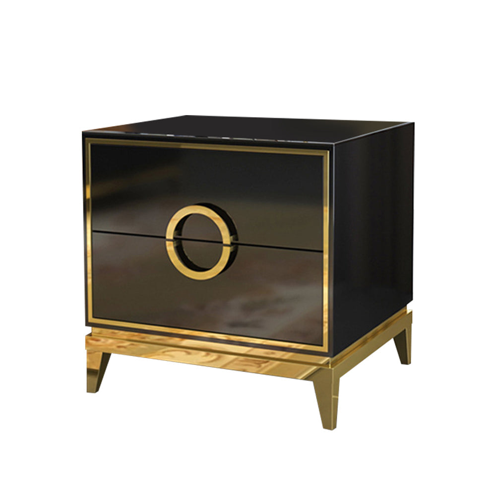 LIVARA Density Table Bedside Table Steel Stainless Board Leg