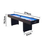 SHUFLEX 9FT Curling Game Table Solid Wood Frame Smooth Ice-Style Playing Surface Precision Scoring System Adjustable Leveling Feet Indoor Game Table - Black