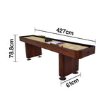 SHUFLEX 9/12/14/16FT Solid Wood Shuffleboard Table - Professional Hardwood Playing Surface Smooth Stable Roll Heavy-Duty Construction Indoor Game Table - Brown
