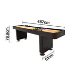 SHUFLEX 9/12/14/16FT Solid Wood Shuffleboard Table - Professional Hardwood Playing Surface Smooth Stable Roll Heavy-Duty Construction Indoor Game Table - Black
