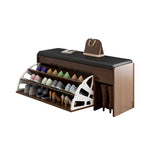 LIVARA 100cm Seat Length Leather Shoe Cushion Cabinet