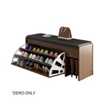 LIVARA 100cm Seat Length Leather Shoe Cushion Cabinet