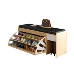 LIVARA 100cm Seat Length Leather Shoe Cushion Cabinet