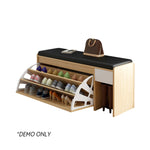 LIVARA 100cm Seat Length Leather Shoe Cushion Cabinet