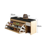 LIVARA 100cm Seat Length Leather Shoe Cushion Cabinet