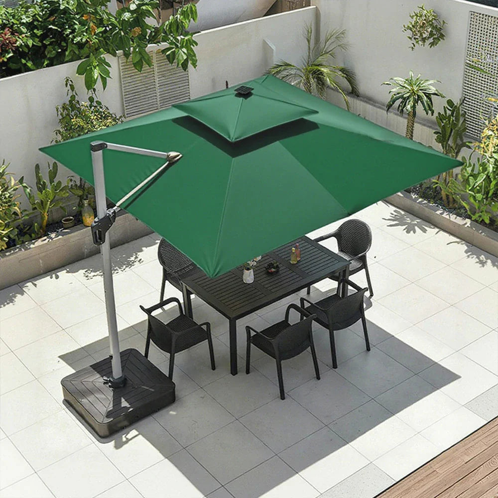 SOLARA Outdoor Family Outdoor Durable - Heavy-Duty Use UV-Resistant, Aluminum - Base, Umbrella for Green