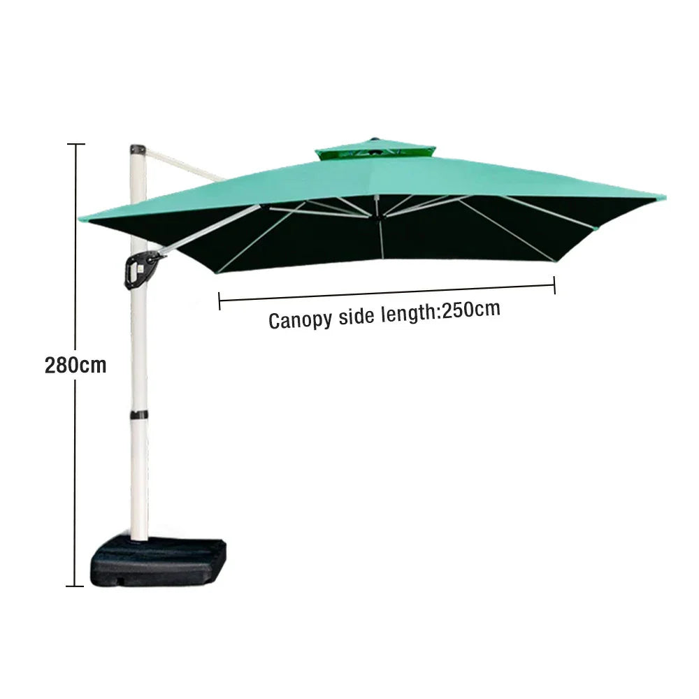 SOLARA Outdoor Family Outdoor Durable - Heavy-Duty Use UV-Resistant, Aluminum - Base, Umbrella for Green