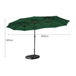 SOLARA Outdoor - Protection, Carbon UV - Frame Umbrella Steel Wind-Resistant Green