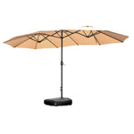 SOLARA Outdoor 12m2 Steel Shade, - Wind-Resistant Carbon - Large Fabric, Frame, Umbrella Waterproof Heavy-Duty Water-Filled Base Khaki