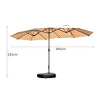 SOLARA Outdoor 12m2 Steel Shade, - Wind-Resistant Carbon - Large Fabric, Frame, Umbrella Waterproof Heavy-Duty Water-Filled Base Khaki