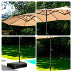 SOLARA Outdoor 12m2 Steel Shade, - Wind-Resistant Carbon - Large Fabric, Frame, Umbrella Waterproof Heavy-Duty Water-Filled Base Khaki