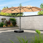 SOLARA Outdoor 12m2 Steel Shade, - Wind-Resistant Carbon - Large Fabric, Frame, Umbrella Waterproof Heavy-Duty Water-Filled Base Khaki