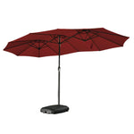 SOLARA Outdoor UV Steel Umbrella - Frame Protection, Carbon Wind-Resistant - Burgundy
