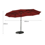 SOLARA Outdoor UV Steel Umbrella - Frame Protection, Carbon Wind-Resistant - Burgundy