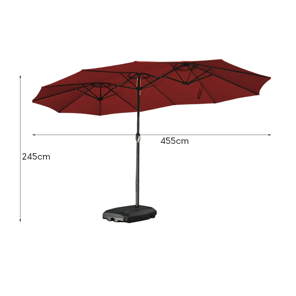 SOLARA Outdoor UV Steel Umbrella - Frame Protection, Carbon Wind-Resistant - Burgundy