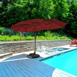 SOLARA Outdoor UV Steel Umbrella - Frame Protection, Carbon Wind-Resistant - Burgundy