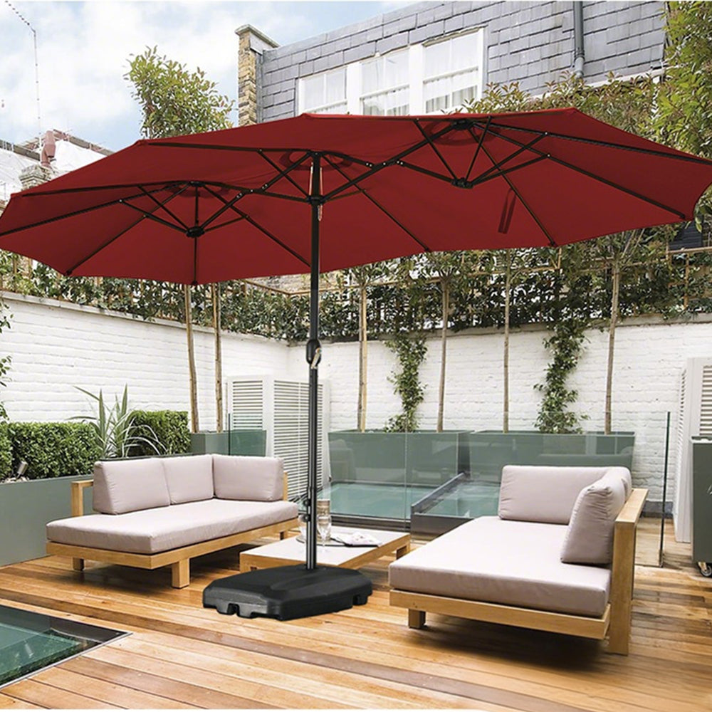 SOLARA Outdoor UV Steel Umbrella - Frame Protection, Carbon Wind-Resistant - Burgundy