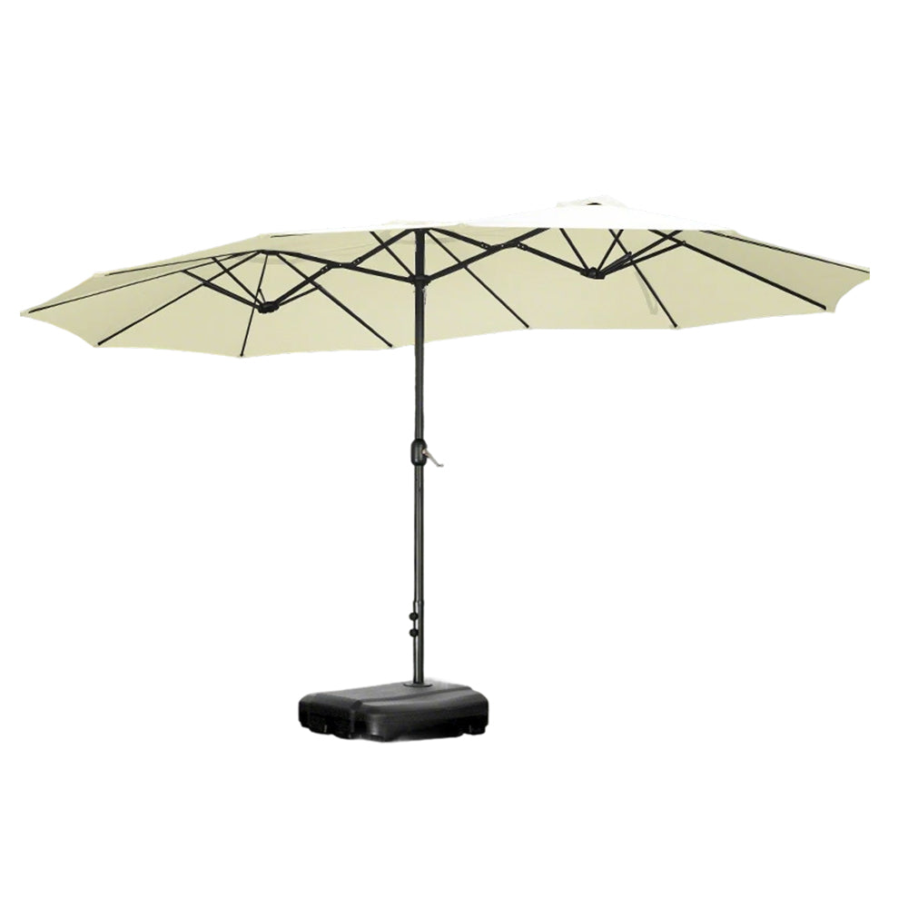 SOLARA Outdoor Steel Carbon Base Umbrella Water-Filled Wind-Resistant Frame, - Heavy-Duty Beige
