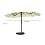 SOLARA Outdoor Steel Carbon Base Umbrella Water-Filled Wind-Resistant Frame, - Heavy-Duty Beige