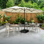 SOLARA Outdoor Steel Carbon Base Umbrella Water-Filled Wind-Resistant Frame, - Heavy-Duty Beige
