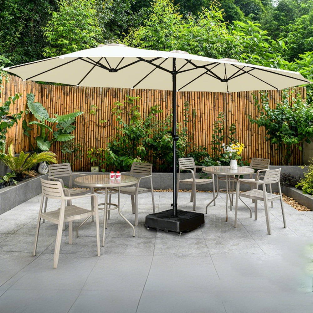 SOLARA Outdoor Steel Carbon Base Umbrella Water-Filled Wind-Resistant Frame, - Heavy-Duty Beige