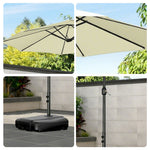 SOLARA Outdoor Steel Carbon Base Umbrella Water-Filled Wind-Resistant Frame, - Heavy-Duty Beige