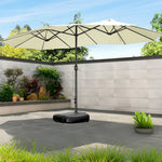 SOLARA Outdoor Steel Carbon Base Umbrella Water-Filled Wind-Resistant Frame, - Heavy-Duty Beige