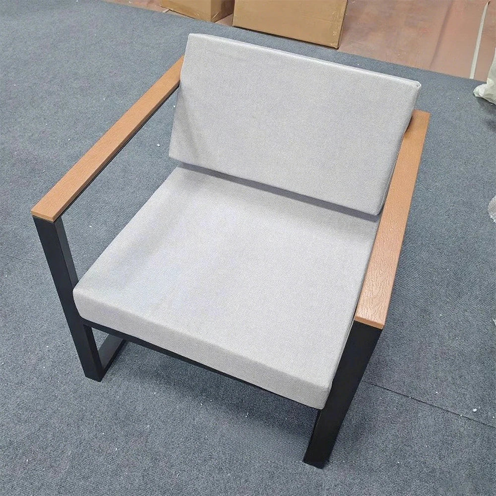 SOLARA Lounge High-Resilience 70cm Comfort Chair Angled for Stain-Resistant Fabric, Foam, Wide Seat, Durable - Backrest Grey