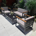 SOLARA Lounge High-Resilience 70cm Comfort Chair Angled for Stain-Resistant Fabric, Foam, Wide Seat, Durable - Backrest Grey