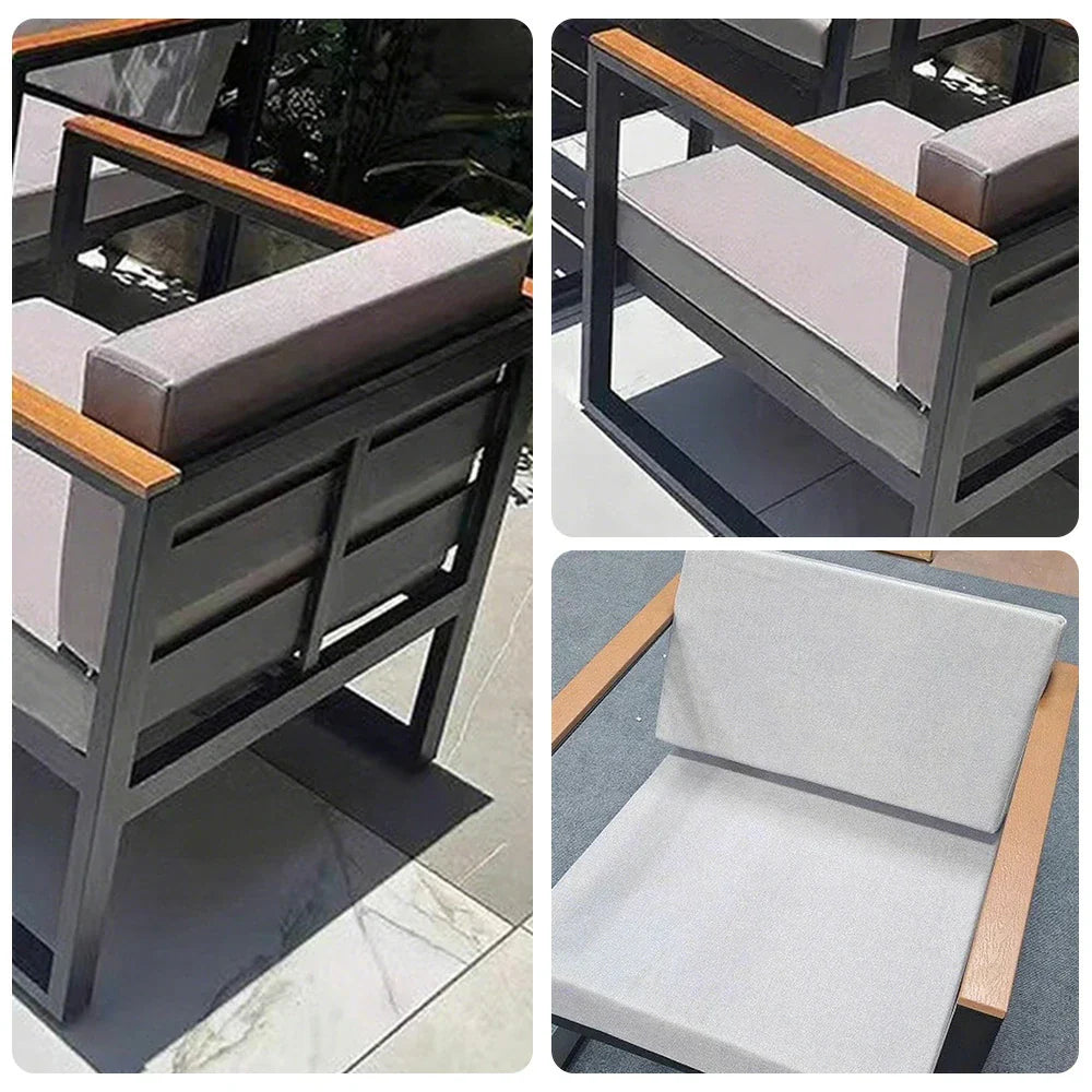 SOLARA Lounge High-Resilience 70cm Comfort Chair Angled for Stain-Resistant Fabric, Foam, Wide Seat, Durable - Backrest Grey