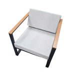 SOLARA Lounge High-Resilience 70cm Comfort Chair Angled for Stain-Resistant Fabric, Foam, Wide Seat, Durable - Backrest Grey