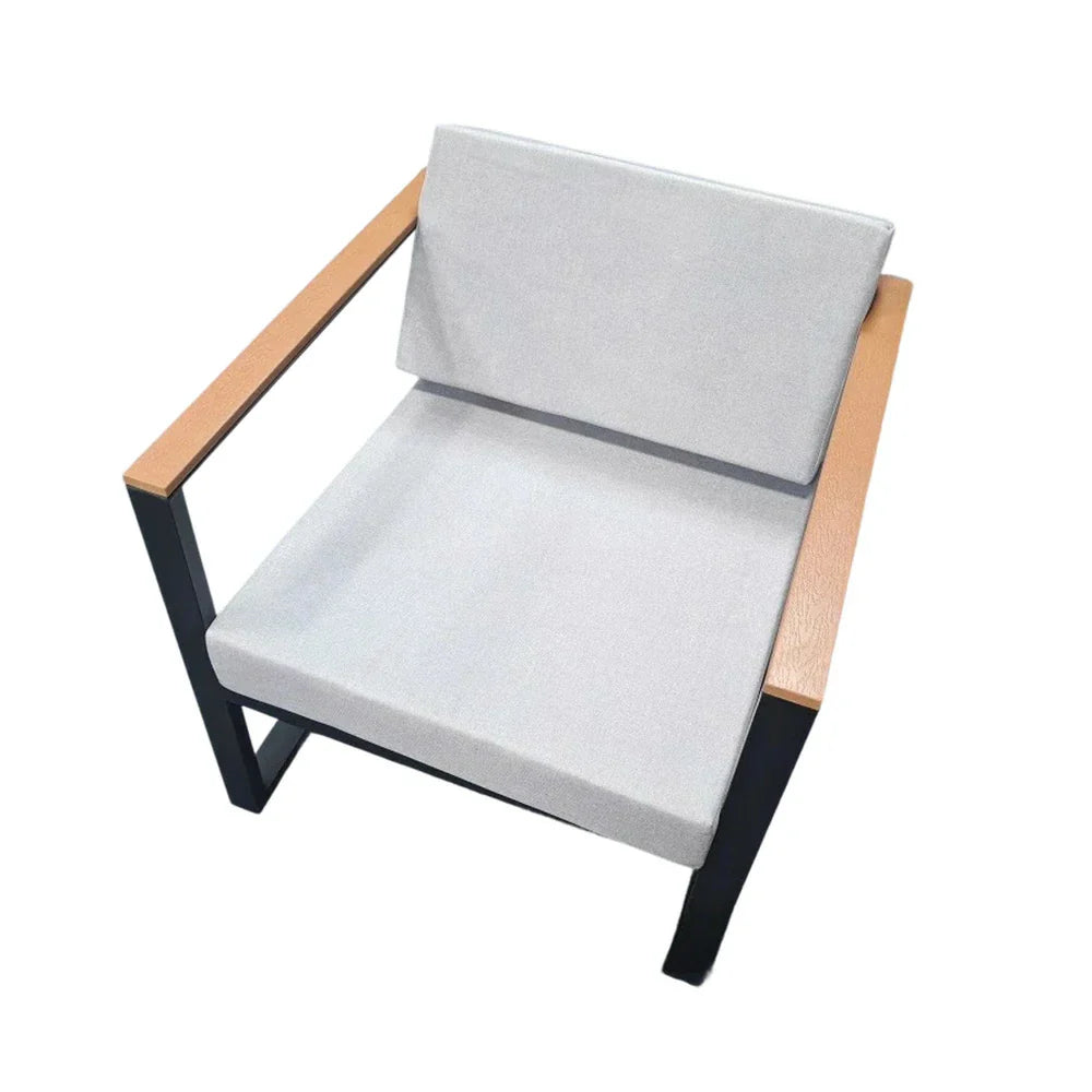 SOLARA Lounge High-Resilience 70cm Comfort Chair Angled for Stain-Resistant Fabric, Foam, Wide Seat, Durable - Backrest Grey