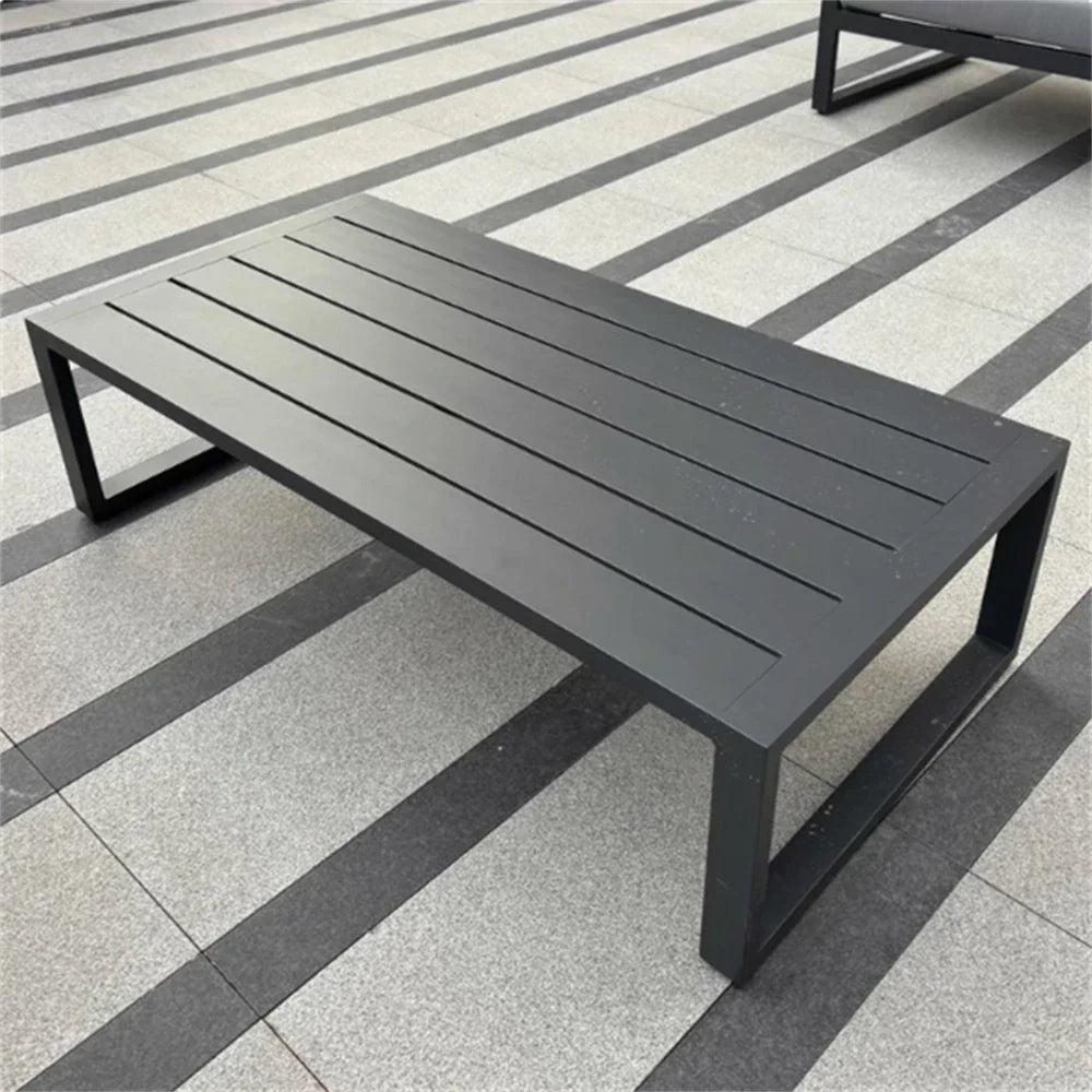 SOLARA Outdoor - 60/120cm Side and Heavy-Duty Design Table Waterproof Wood-Plastic Stainless Steel, Rustproof One-Piece Silver