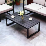 SOLARA Outdoor - 60/120cm Side and Heavy-Duty Design Table Waterproof Wood-Plastic Stainless Steel, Rustproof One-Piece Silver