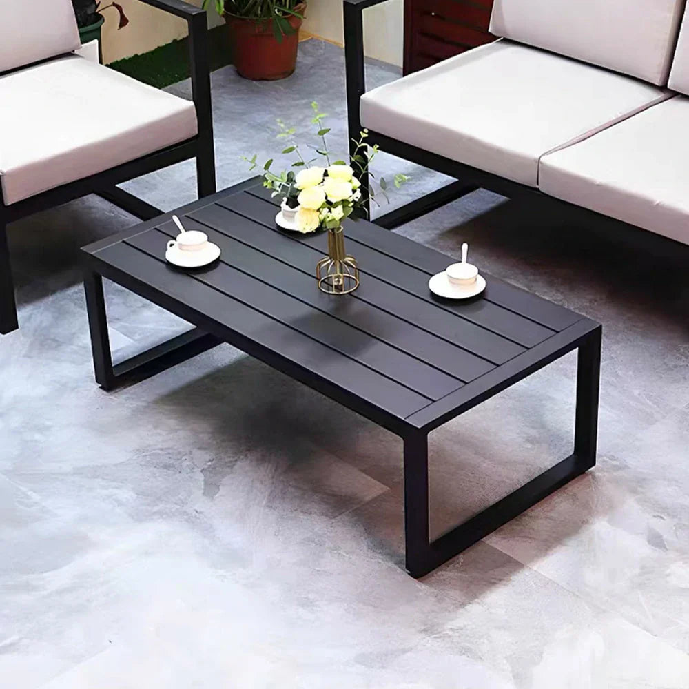 SOLARA Outdoor - 60/120cm Side and Heavy-Duty Design Table Waterproof Wood-Plastic Stainless Steel, Rustproof One-Piece Silver